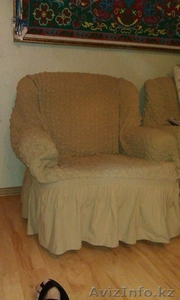 Диван(раскладушка)+ 2 кресла(перетянутые)Беларуссия.Продаю с чехлами!! - Изображение #3, Объявление #1021810