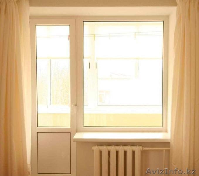 Пластиковые окна.Балконный блок с глухим окном. (кирпичный дом) - Изображение #1, Объявление #1636189